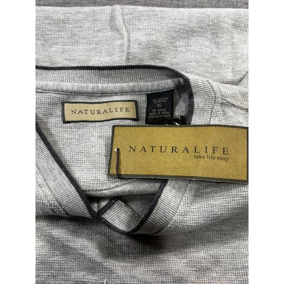 Natural Life Mens Gray V-Neck T-Shirt XL Cotton Blend - Picture 5 of 9